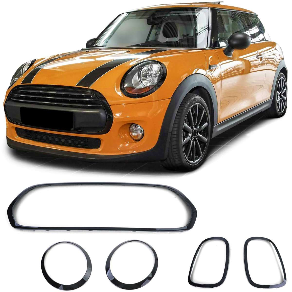 Kit embellecedores negro brillo Mini F55 F56 F57