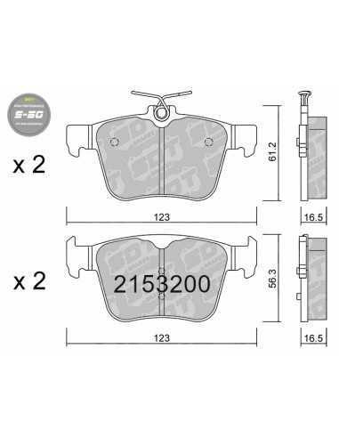 Pastillas Freno Traseras SDT HIGH PERFORMANCE Seat Leon Cupra mk3 280/290/300