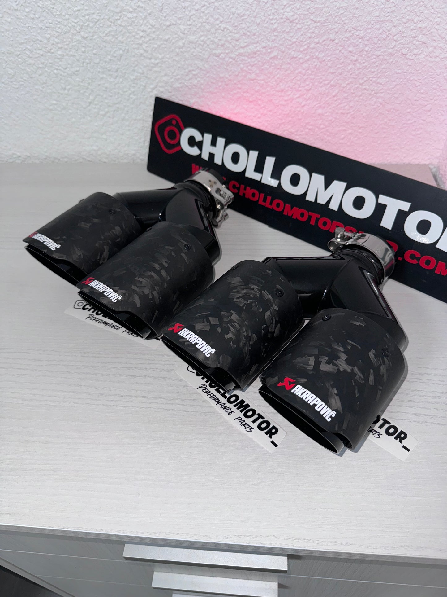 Colas escape dobles Carbono Forjado Mate