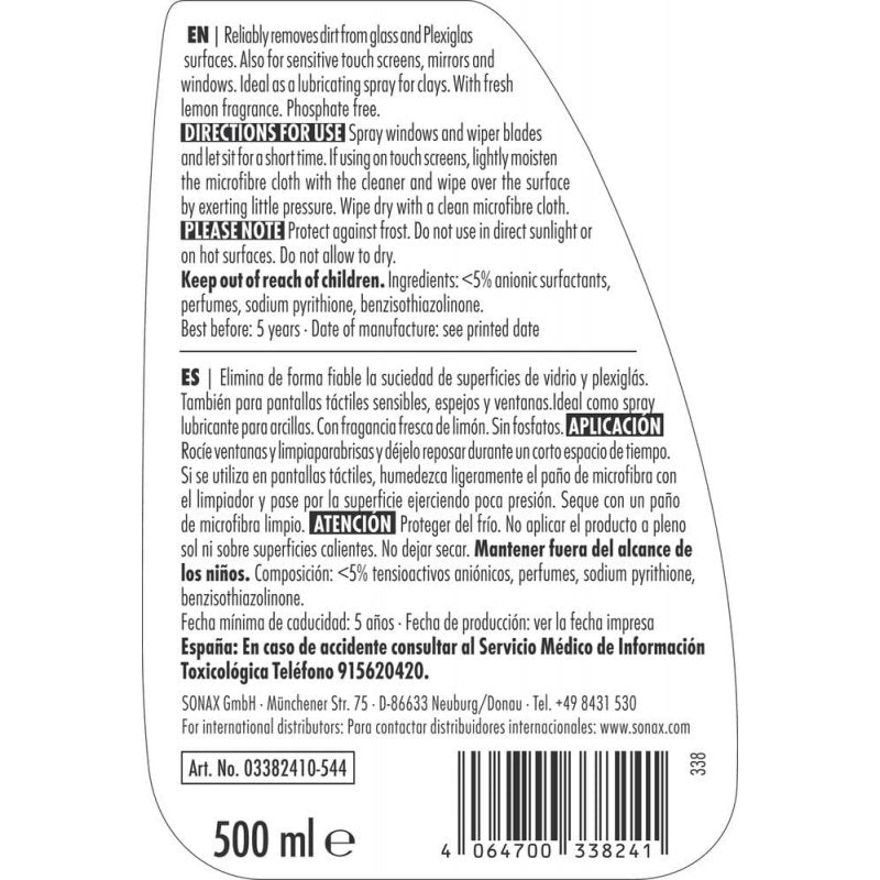LIMPIA CRISTALES SONAX 500 ml