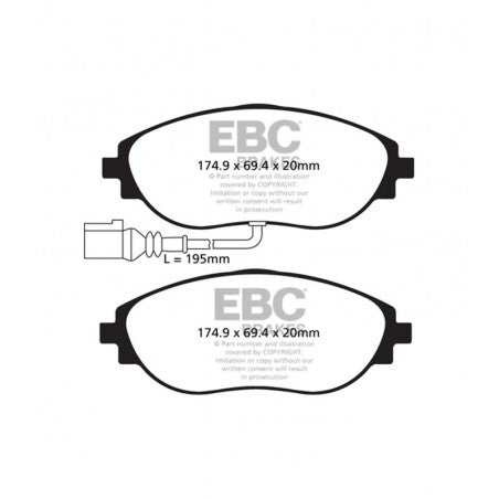 Pastillas EBC Yellow Delanteras VAG MQB (FRENADA 340 MM)