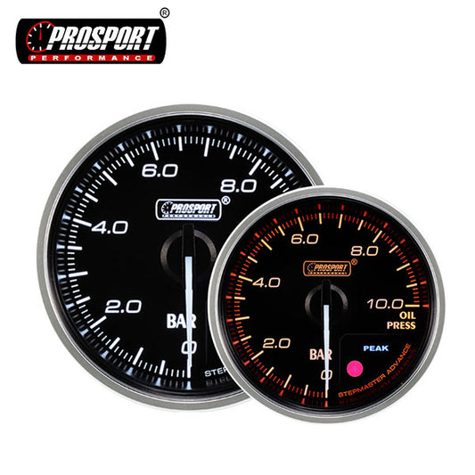 Manometro presion de aceite 52mm Prosport Supreme Rojo / Blanco