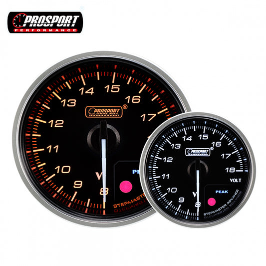 Manometro voltimetro 52mm Prosport Supreme Rojo / Blanco