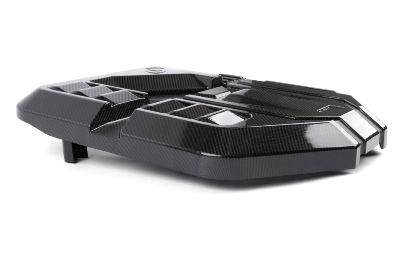 Tapa de motor de fibra de carbono brillo Dinan para BMW M3 G80 / M4 G8x / M2 G87