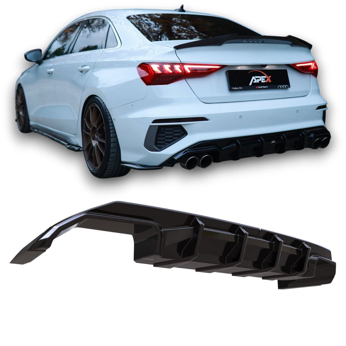 Difusor Apex Audi S3 / A3 SLine Sedan 8Y 2020/24