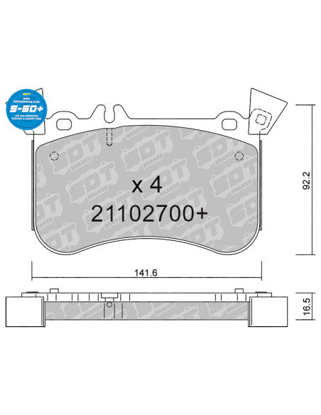 Pastillas Delanteras SDT S-50+ Clase A45 W176 360/381cv