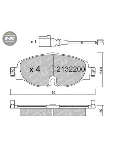 Pastillas delanteras SDT High performance Vag MQB 312mm
