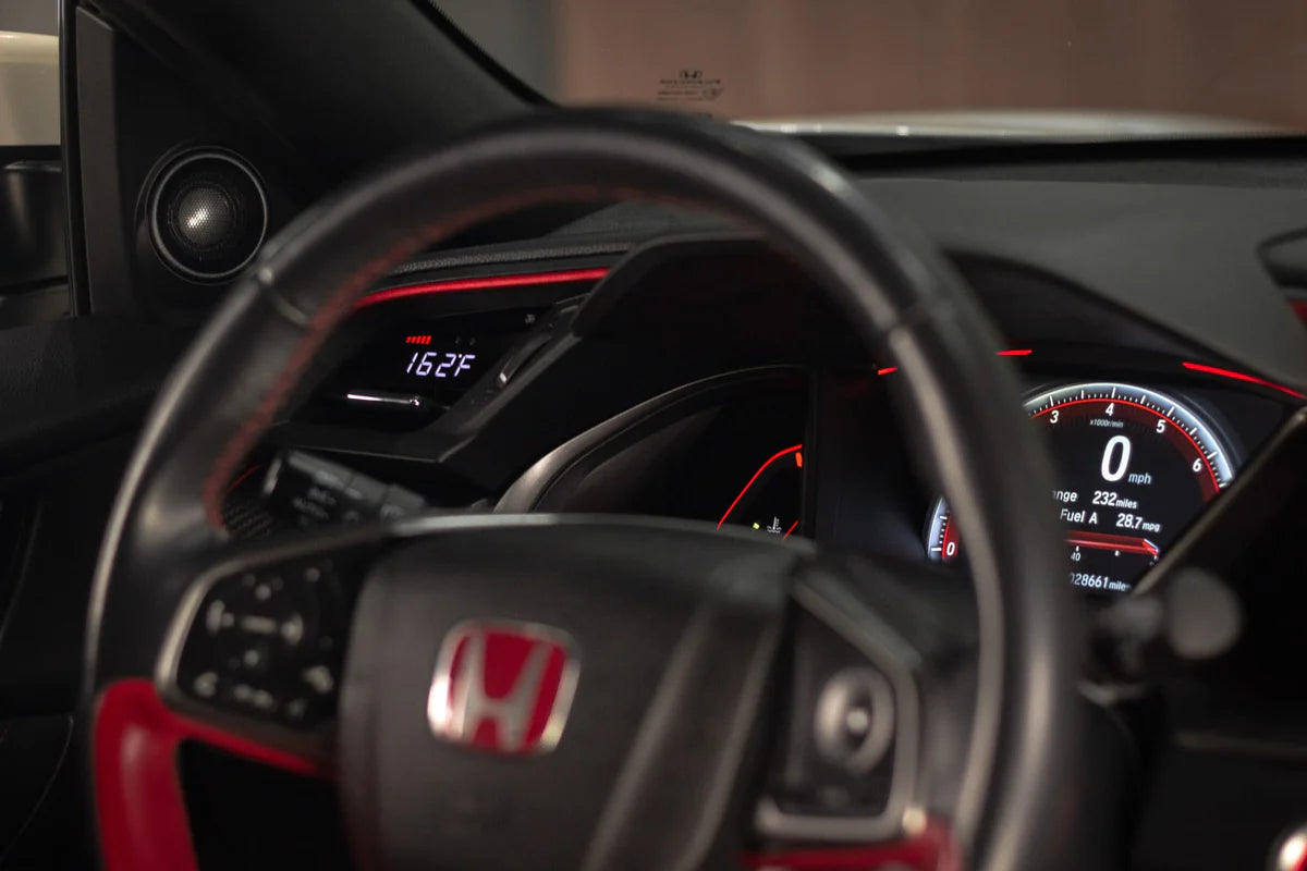 Reloj digital P3 Gauges para rejilla de ventilacion de Honda Civic Type R FK8