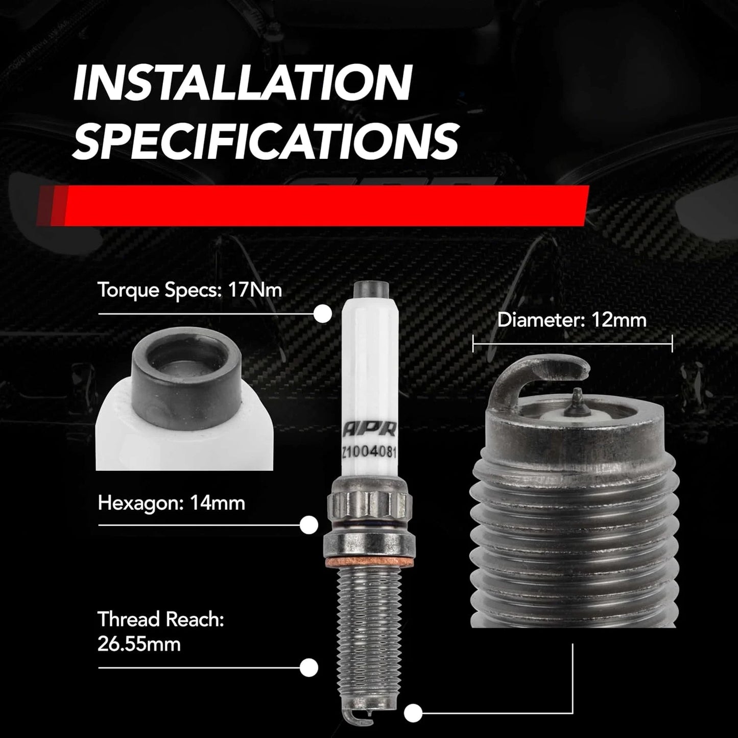 Bujías APR Pro grado 10 para Audi RS6 C8 / RS7 C8 y RSQ8 / URUS (Pack 8)