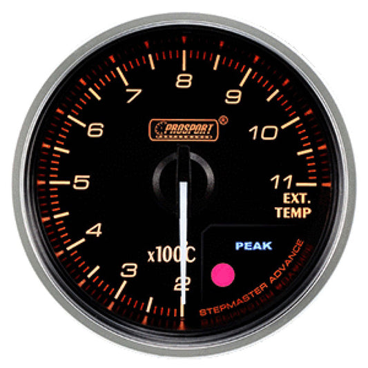 Manómetro temperatura de los gases de escape 52mm Prosport Supreme Rojo / Blanco