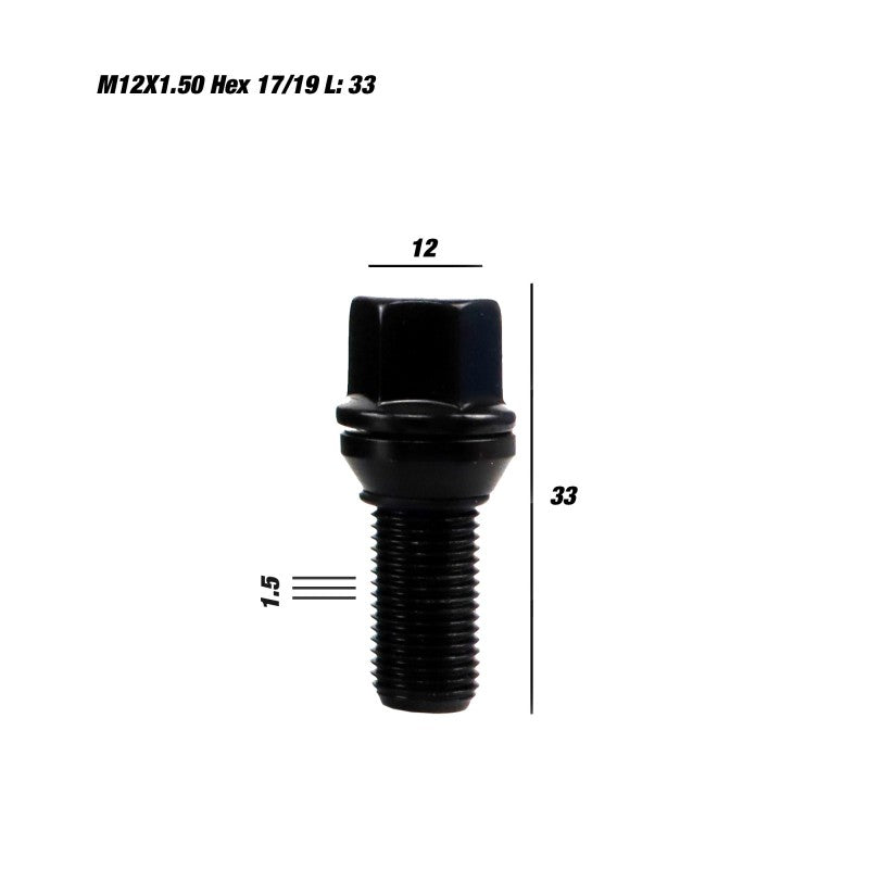SET TORNILLOS DESPLAZANTES PARA LLANTAS OMP SPEED PCD DIN 10.9 M12X1.50 LLAVE 17/19 L: 33