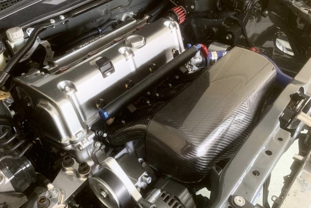 Colector de admision de carbono PracWorks Centerfeed para Civic Type R FN2 / EP3 / Swap K20 / K24