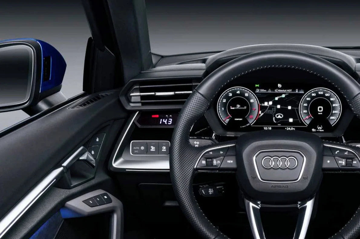 Reloj digital P3 Gauges para rejilla de ventilacion de los Audi S3 8Y / RS3 8Y