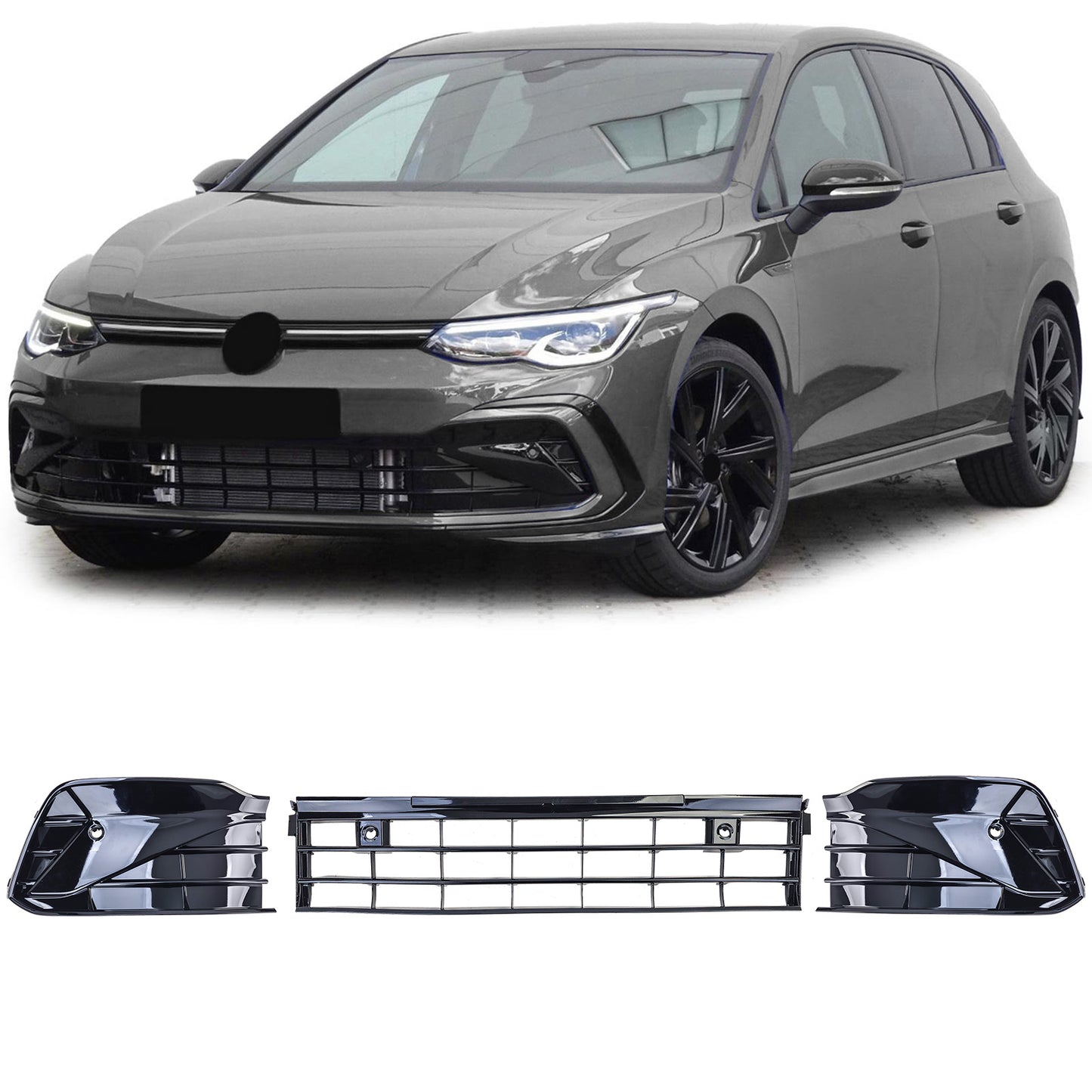 Kit rejillas negro brillo golf mk8 GTI GTD RLINE 2019/24