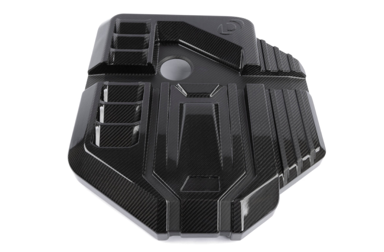 Tapa de motor de fibra de carbono brillo Dinan para BMW M3 G80 / M4 G8x / M2 G87