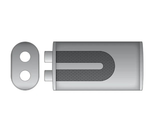 Silenciador Ovalado con embossing V7
