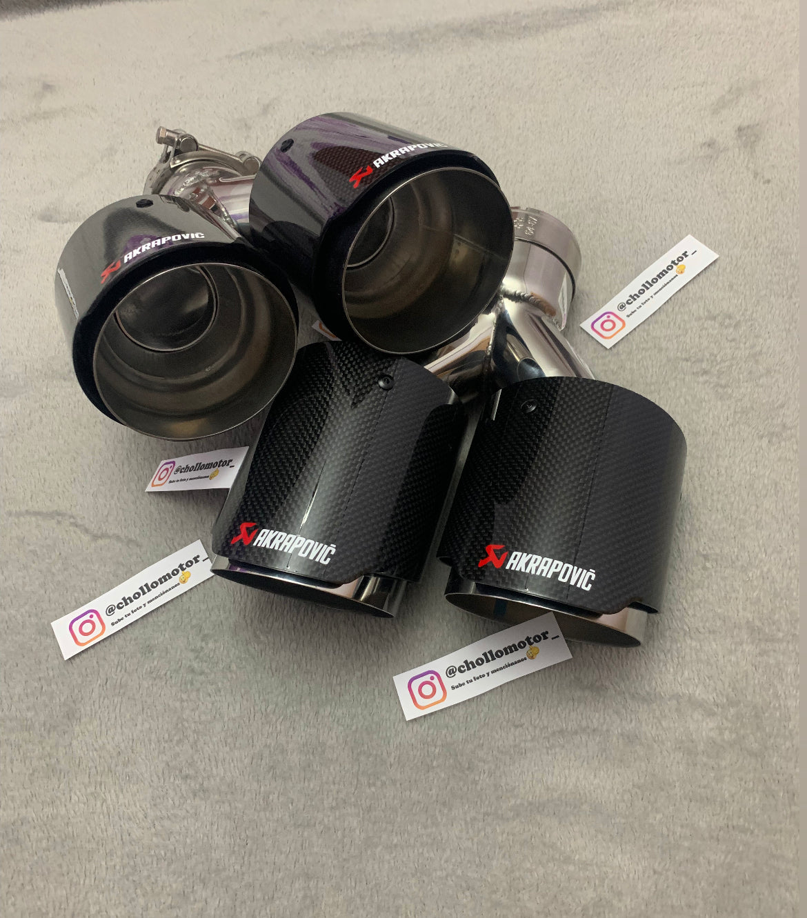 Colas escape dobles carbono