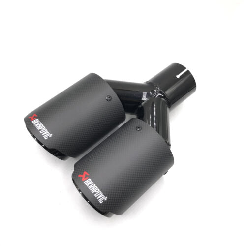 Colas escape dobles full black carbono mate
