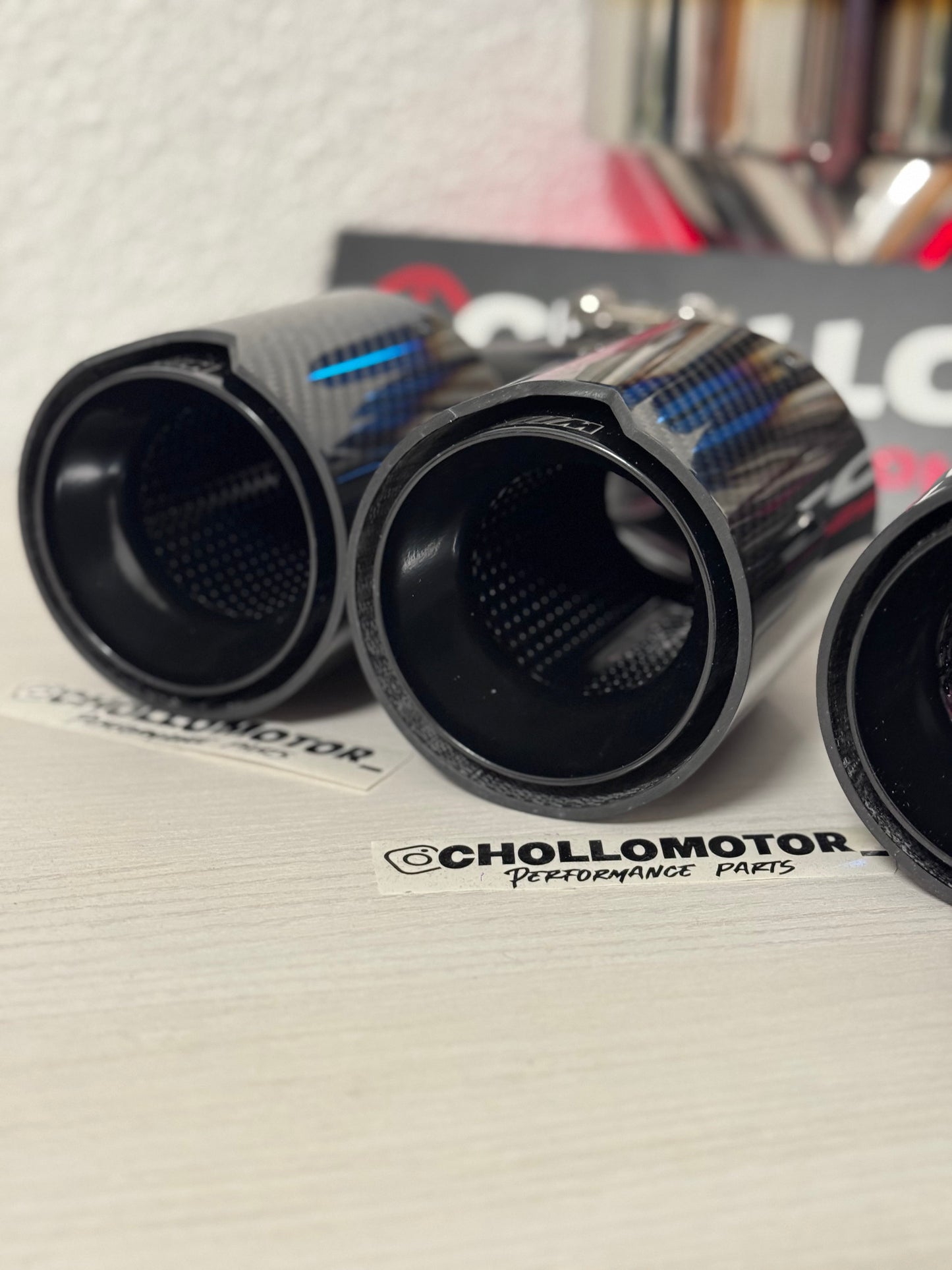 Colas escape doble M full black brillo