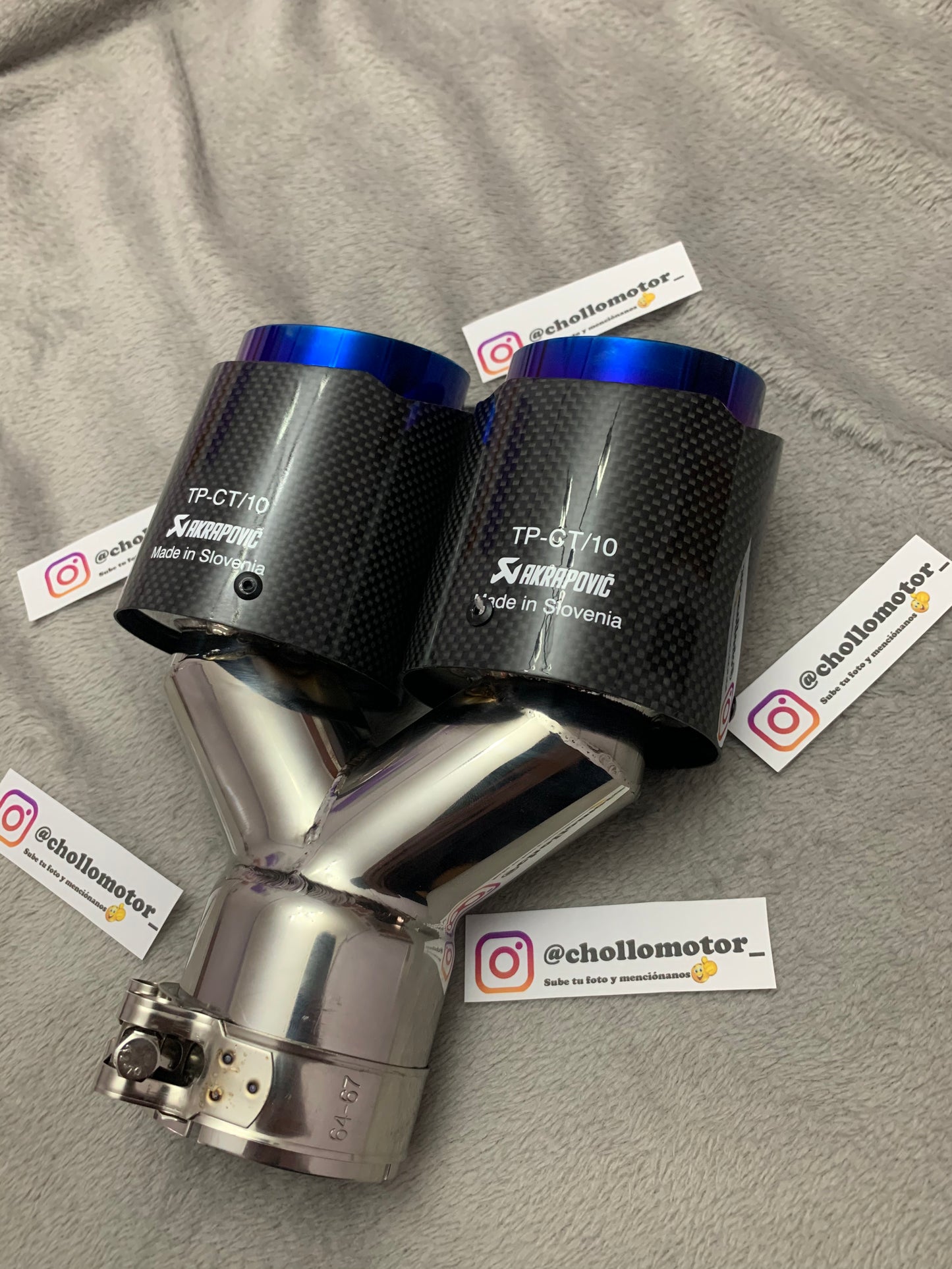 Colas escape doble azul